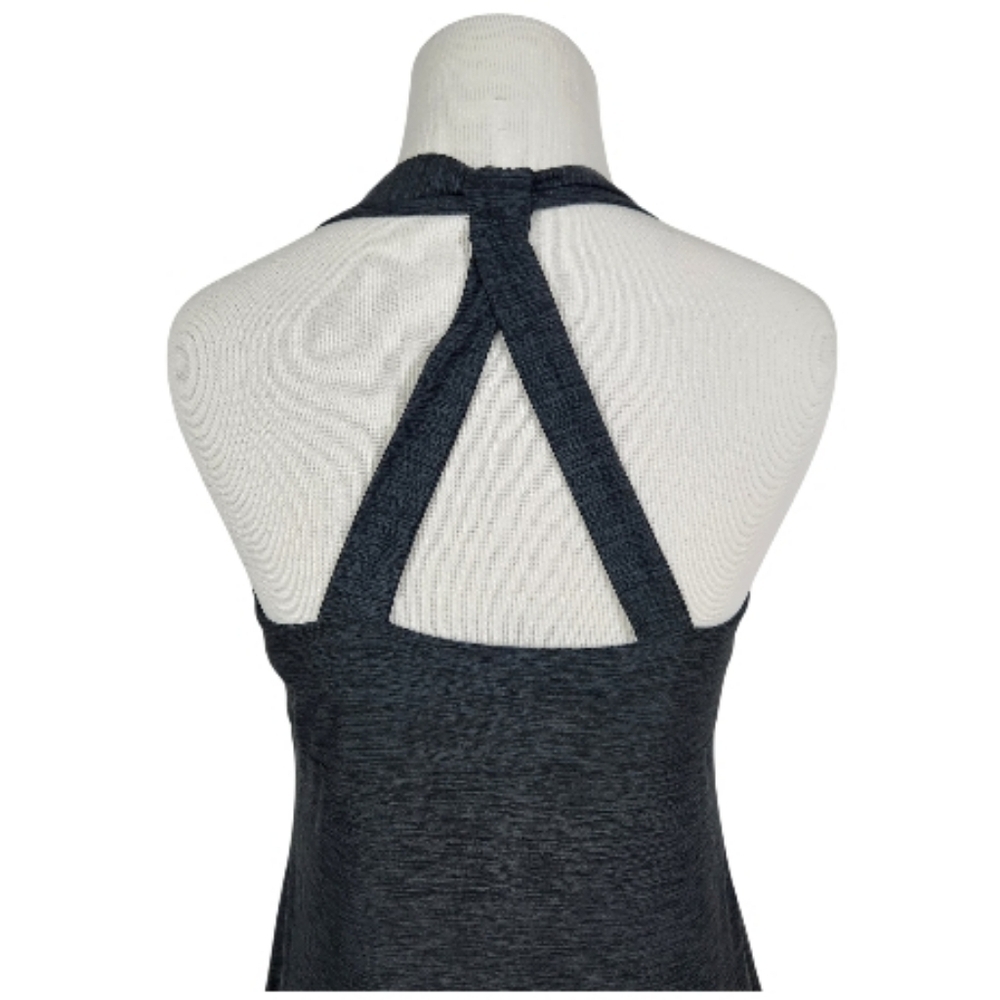 Freedom Trail By Kyodan Charcoal Backless Halter Dress Size Medium - Picture 4 of 6